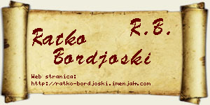 Ratko Borđoški vizit kartica